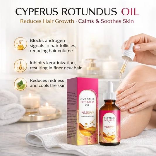 Cyperus Rotundus Oil For Hair Removal Soft Smooth Skin Care Deep Hydration Anti Hair Growth Inhibition After Shave Oil,60ml Peaceful Pleasures Health and Wellness