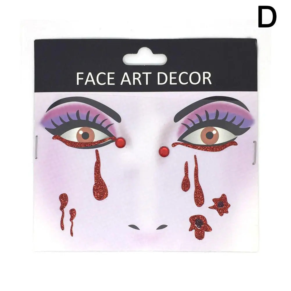 Halloween Face Gems Rhinestone Crystal Glitter Jewel Stickers