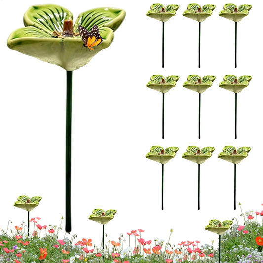 Bee Watering Station – 10 Ceramic Flower Feeders for Garden Pollinator Water Feeder Oasis Select