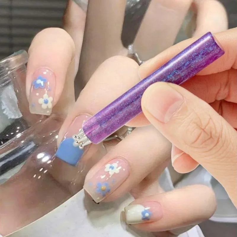 One-Stroke Flower Nail Dotting Pen | 5-Petal Tip, 4 Colors