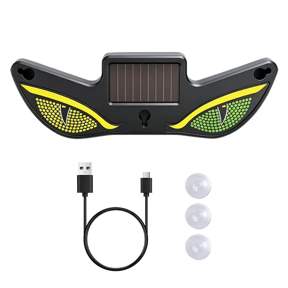 Solar Demon Eye LED Car Window Dynamic Devil Eyes LED Ambient Lights Animated Flashing Warning Lamp for SUV Rear Windshield Peaceful Pleasures Health and Wellness A