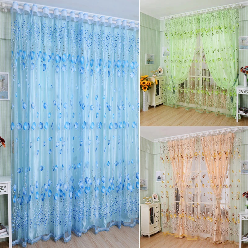 Tulle Curtains Modern Simplicity Living Room Children's Bedroom Kitchen Soft Comfortable Fabric Transmitting Window Curtains Peaceful Pleasures Health and Wellness