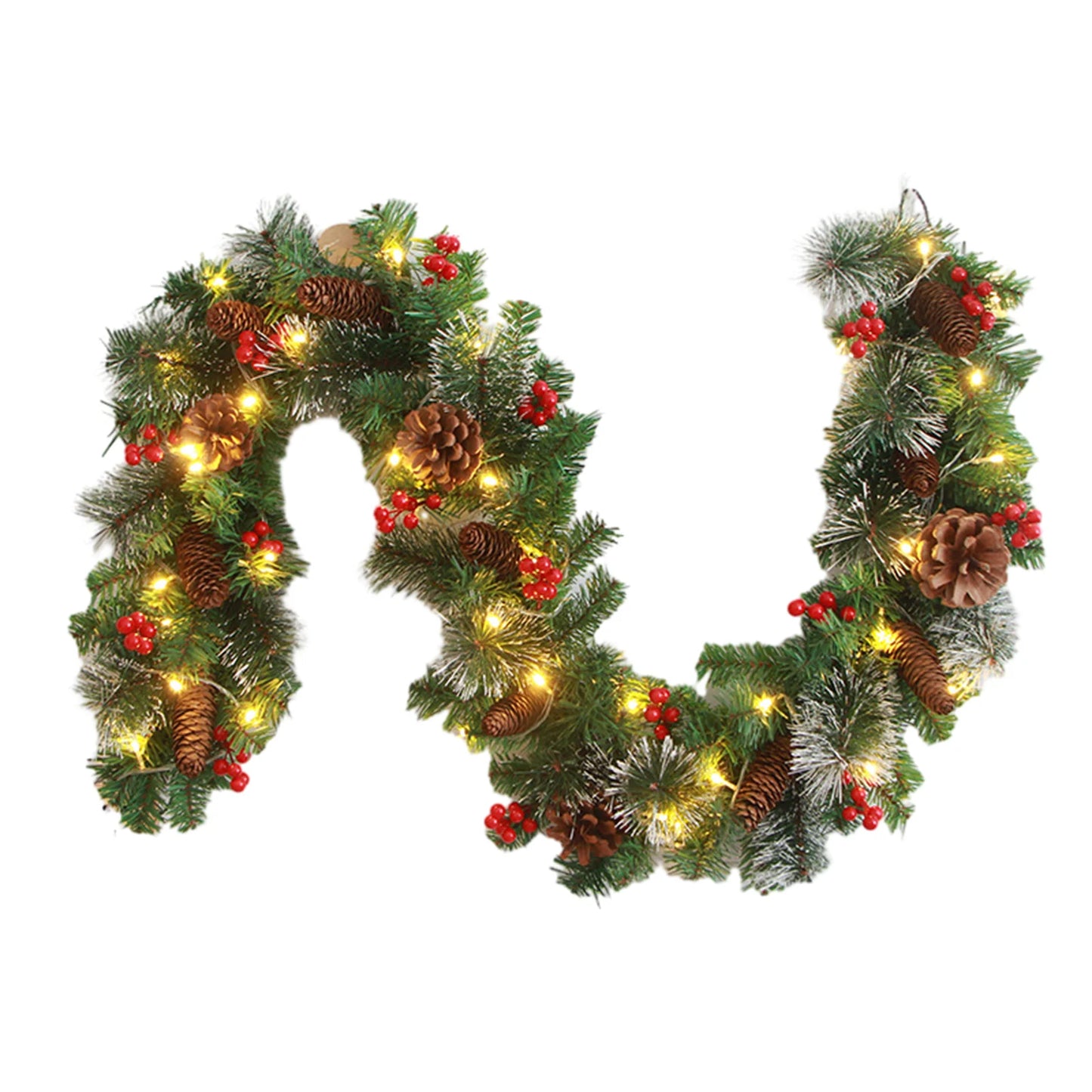 Christmas Red Berry Rattan Garland 180cm/270cm | Holiday Decor