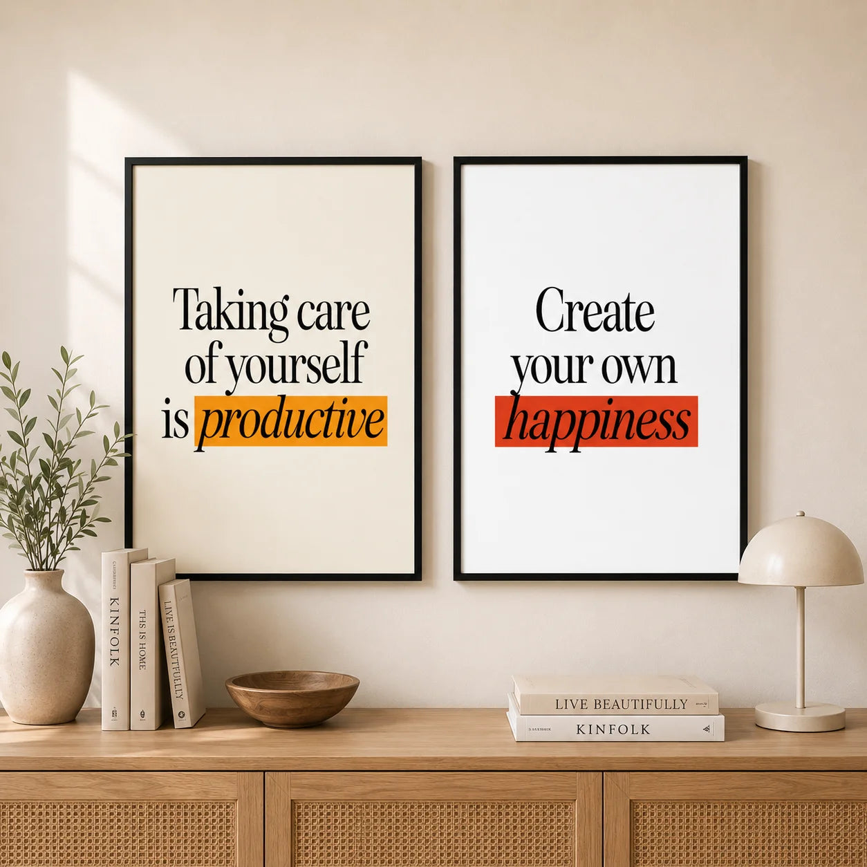Inspirational Quotes Canvas Wall Art | Nordic Minimalist Print Canvas Wall Art Peaceful Pleasures Health and Wellness