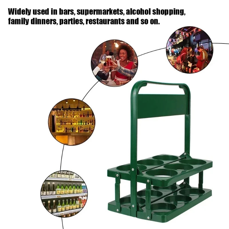 Portable Foldable Plastic Beer Rack Durable Cup Organizer Wine Rack Beer Bottle Holder Beverage Basket Reusable Cocktail Rack Peaceful Pleasures Health and Wellness