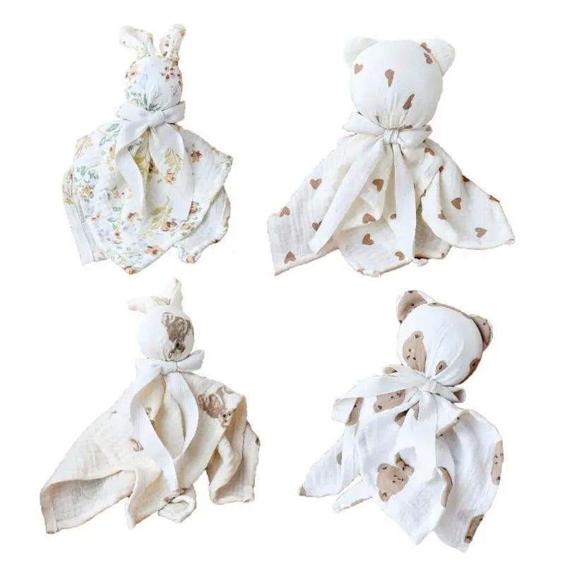 Baby Soothing Blanket with Animal Charm | Soft Cotton Comfort Towel