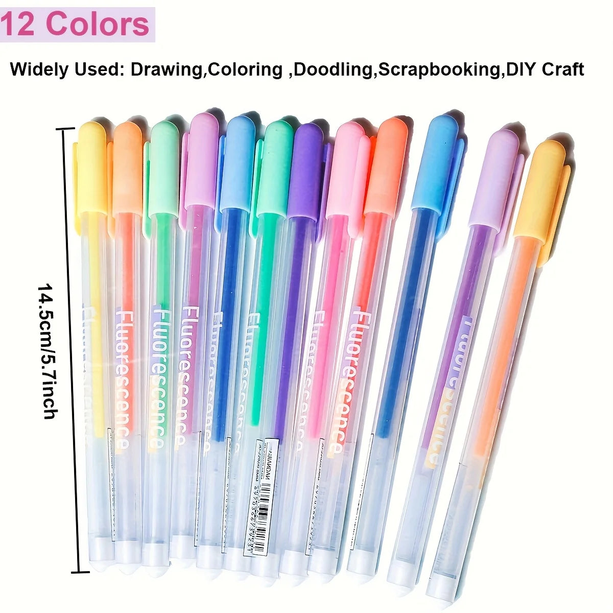 Pastel & Fluorescent Gel Pens 12/6pc | Art, Drawing & Writing