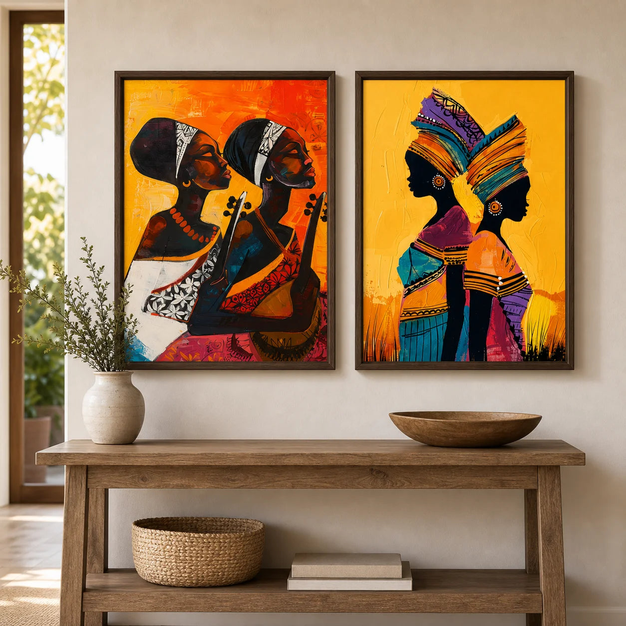 African Tribal Female Portrait Canvas Wall Art | Abstract Decor Canvas Wall Art Peaceful Pleasures Health and Wellness