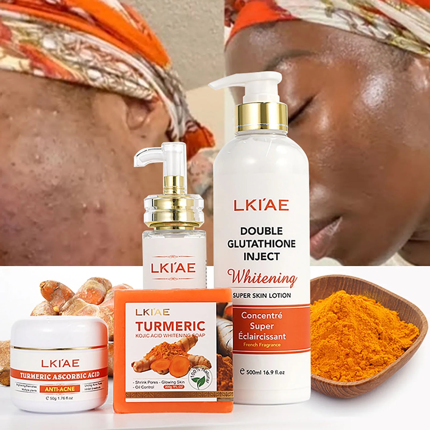 AILKE Turmeric & Glutathione 4-in-1 Brightening Skin Care Set