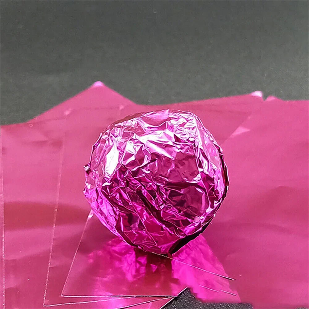 100Pcs Food-Grade Aluminum Foil Candy Wrapping Sheets 8x8cm