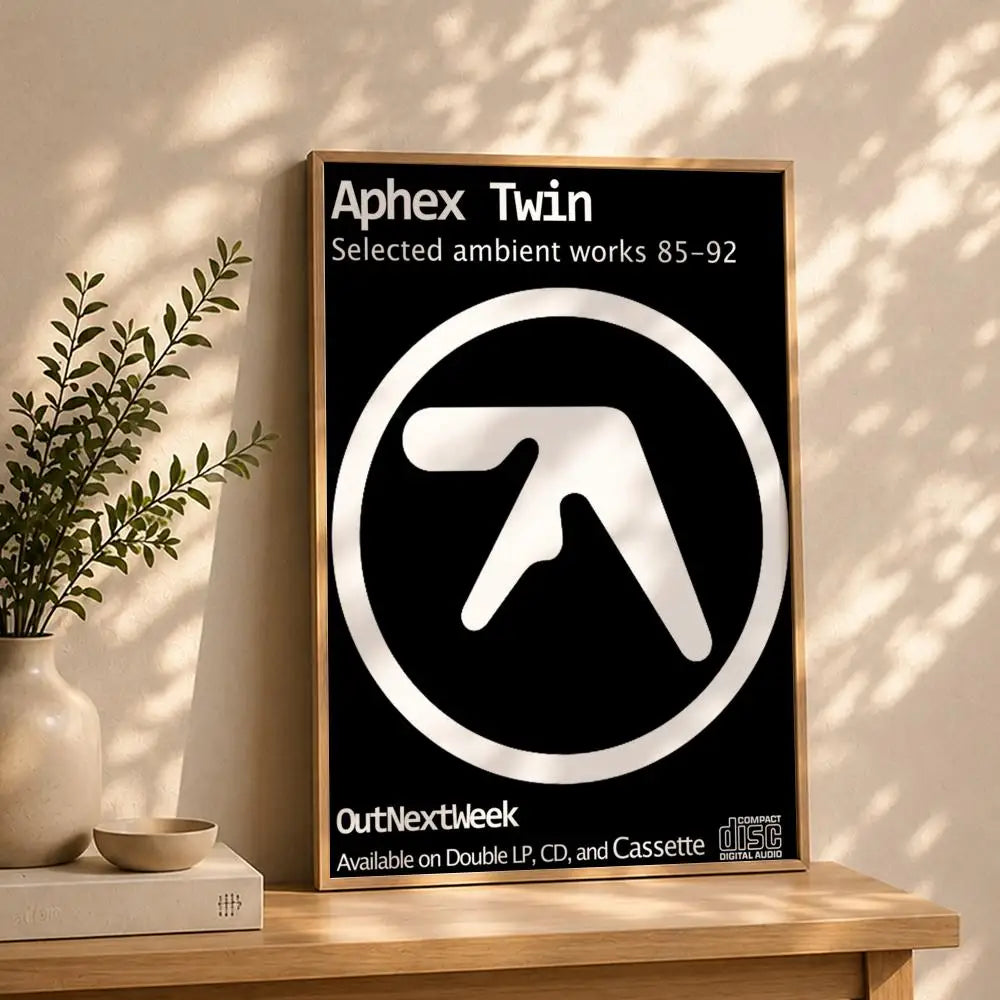 Band A-Aphex TwinS Poster HD Self Adhesive Waterproof Wall Art Ideal for Home Office Dorm Bedroom Great Gift Peaceful Pleasures Health and Wellness White5 50X70cmNoframe
