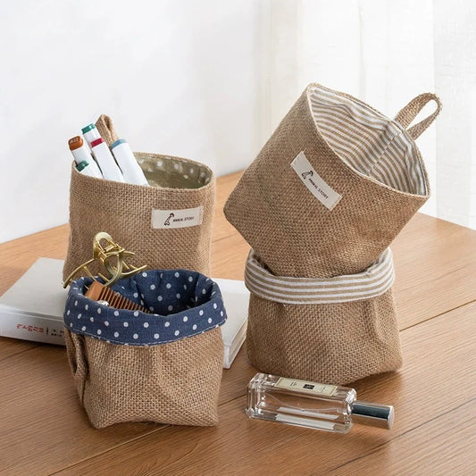 Foldable Wall Hanging Storage Bag | Cotton Linen Organizer Wall Storage Organizer Peaceful Pleasures Health and Wellness