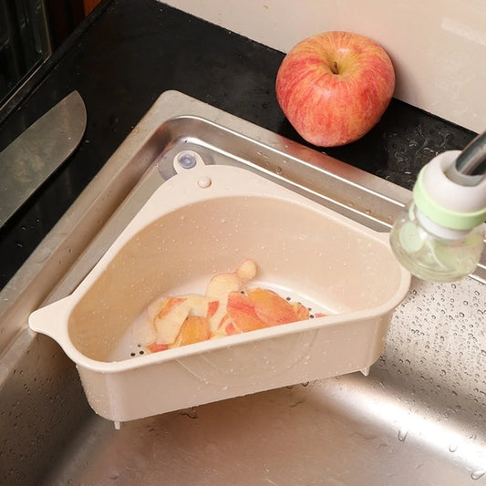 Kitchen Triangular Sink Strainer Drain Fruit Vegetable Drainer Sponge Peaceful Pleasures Health and Wellness