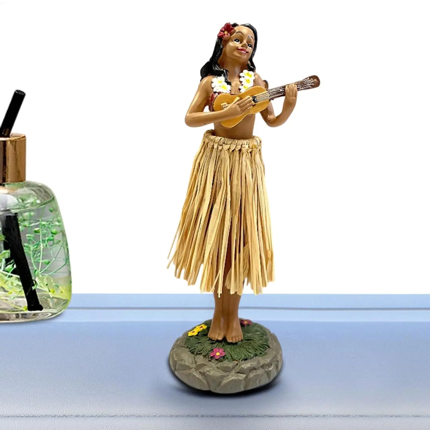 Hawaiian Dancing Girl Dashboard Doll | Hula Ukulele Car Decor