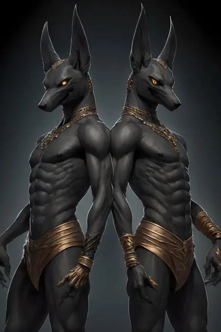 Ancient Egyptian Fantasy Mythology The God Anubis Golden Portrait Posters Print Canvas Painting Wall Art Picture Room Home Decor Peaceful Pleasures Health and Wellness 3 20x30cm Unframed
