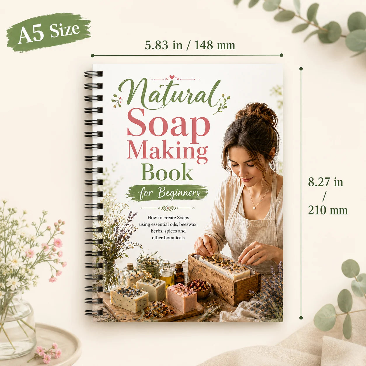 A5 Spiral Binding Natural Handmade Soap Making Guide Essential Oil