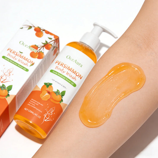 OceAura Persimmon Body Wash – Odor Control & Moisturizing Shower Gel Deodorizing Shower Gel Peaceful Pleasures Health and Wellness