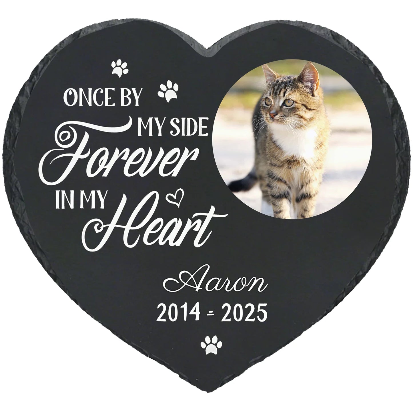 Personalized Pet Memorial Stone,Custom Cat Grave Marke Plaque With Photo&Name,Garden Slate Tombstone Pet Loss Remembrance Gift Peaceful Pleasures Health and Wellness No Stand-1 4inch