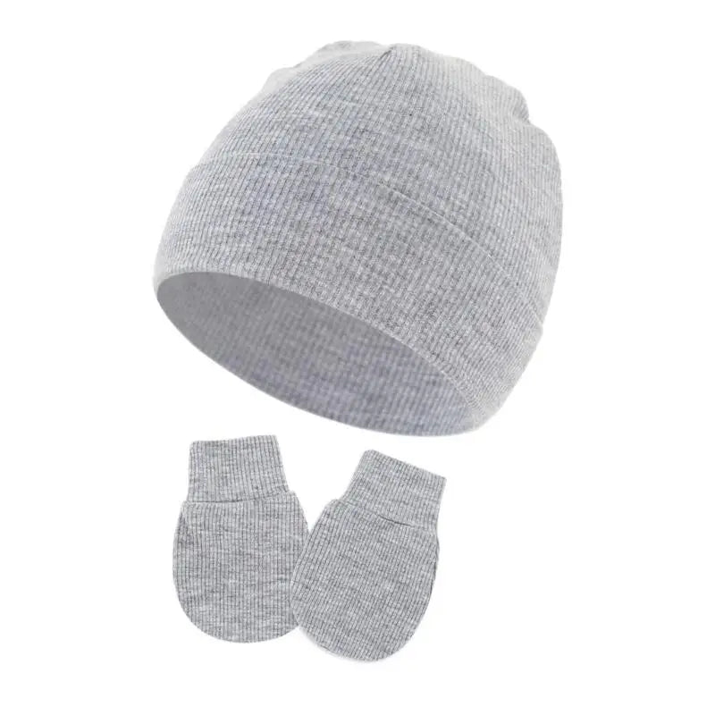 Newborn Baby Bonnet Hat & Anti-Scratch Gloves Set | 0–3 Month