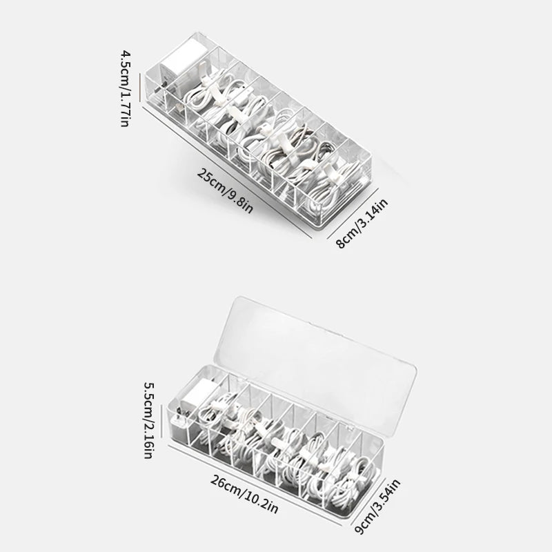 Dust Proof Storage Cable Box, Hub Organizer Box, Desktop Data Cable Storage Box, Mobile Phone Charging Cable, Power Cord Buckle Peaceful Pleasures Health and Wellness