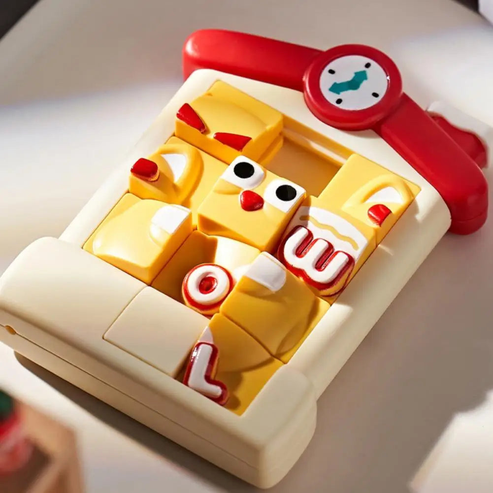 Sliding Puzzle Toy Animal Pattern Slide Block Game Portable