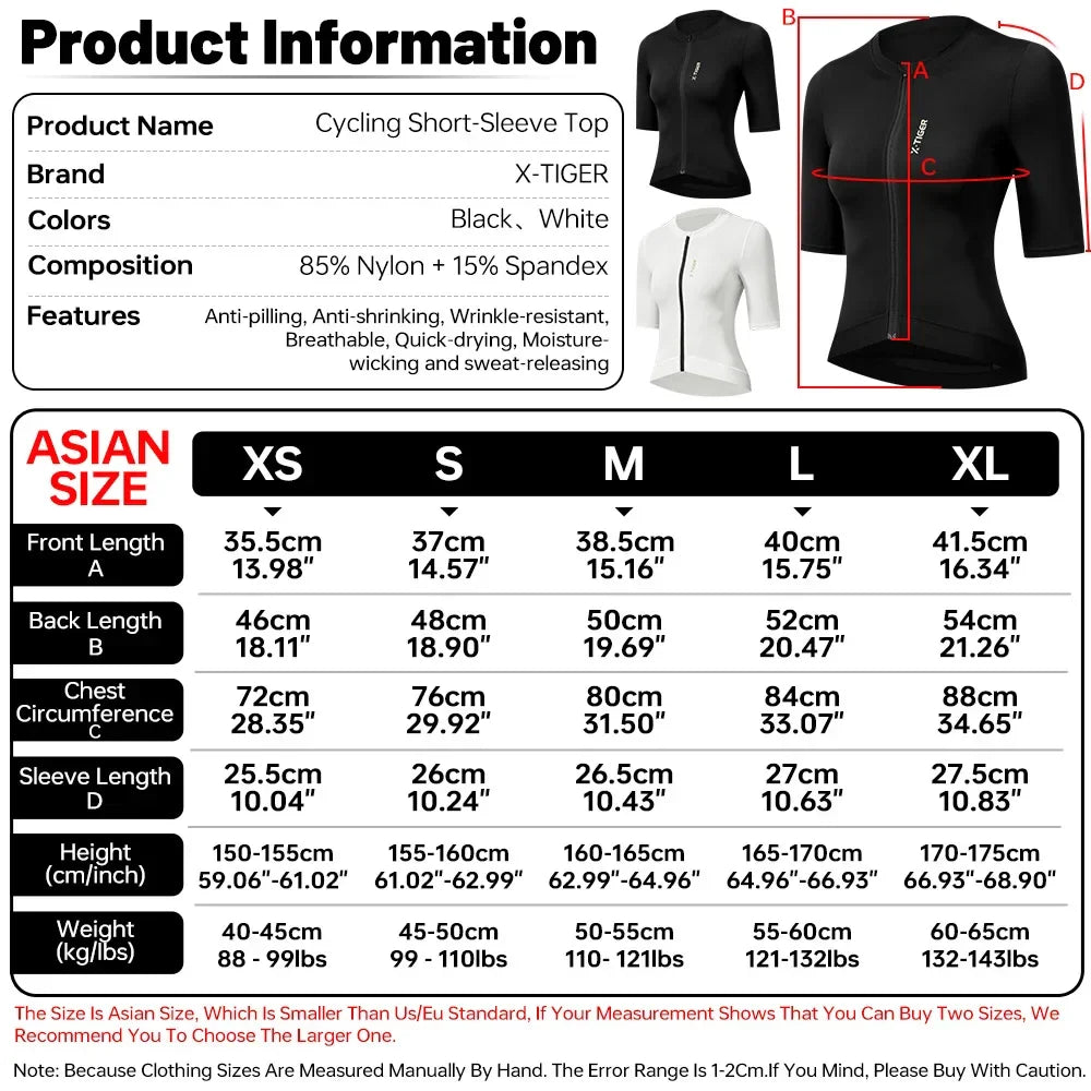 X-TIGER Women's Cycling Jersey – Breathable Short Sleeve Bike Shirt