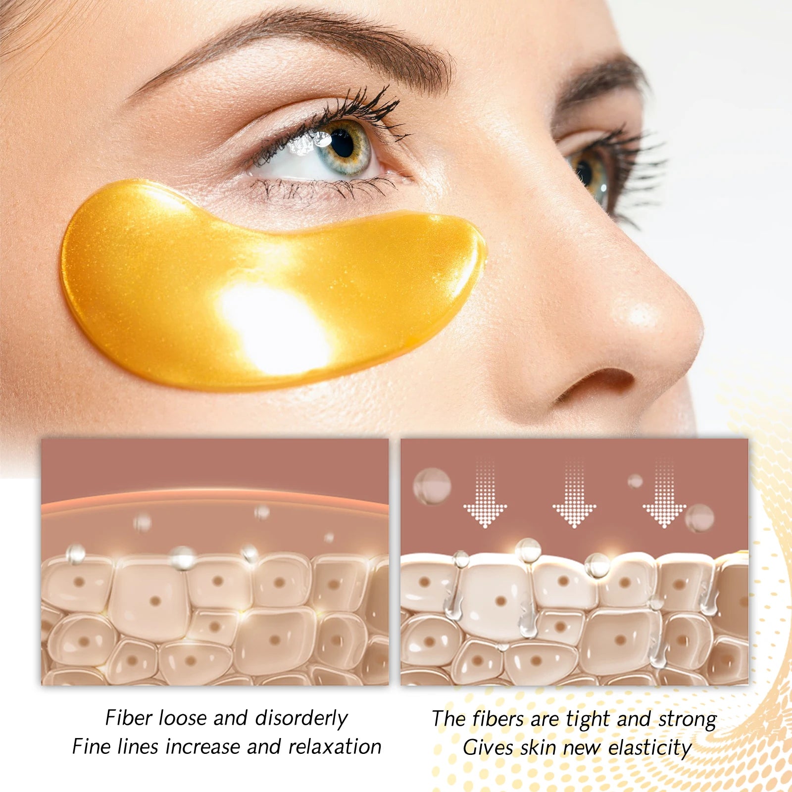 24k Gold Collagen Eye Patches Reduce Fine Lines Eliminate Puffiness And Dark Circles Tighten And Firm The Delicate Eye Area Peaceful Pleasures Health and Wellness