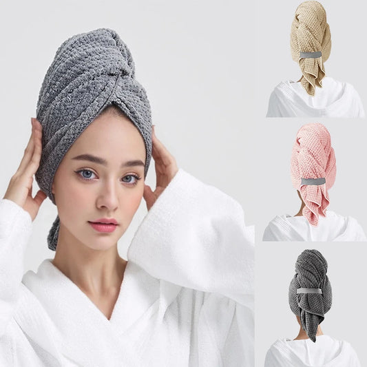 Microfiber Hair Towel Wrap – Anti-Frizz Fast Dry Turban Microfiber Hair Wrap Peaceful Pleasures Health and Wellness