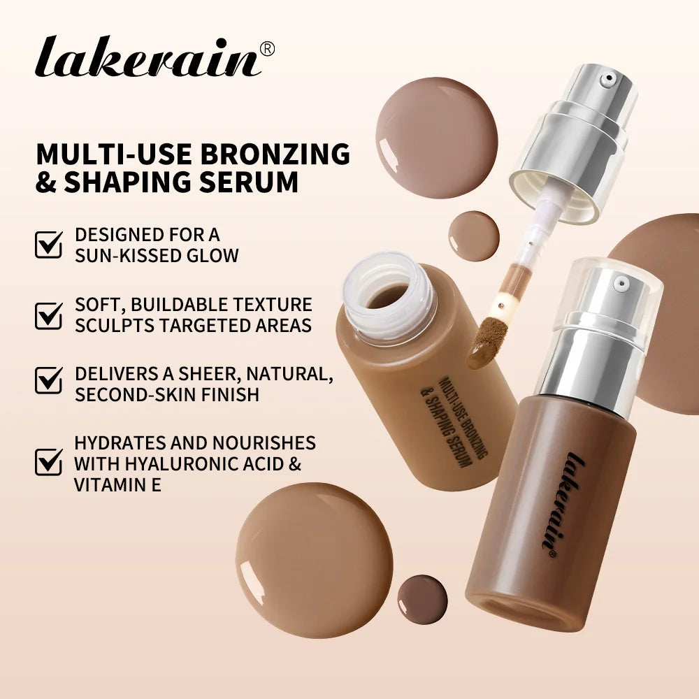 Lakerain Contouring Shaping Serum Long Lasting Nature Bronzing Foundation Deep Moisturizing Brighten Facial Contouring Concealer Peaceful Pleasures Health and Wellness