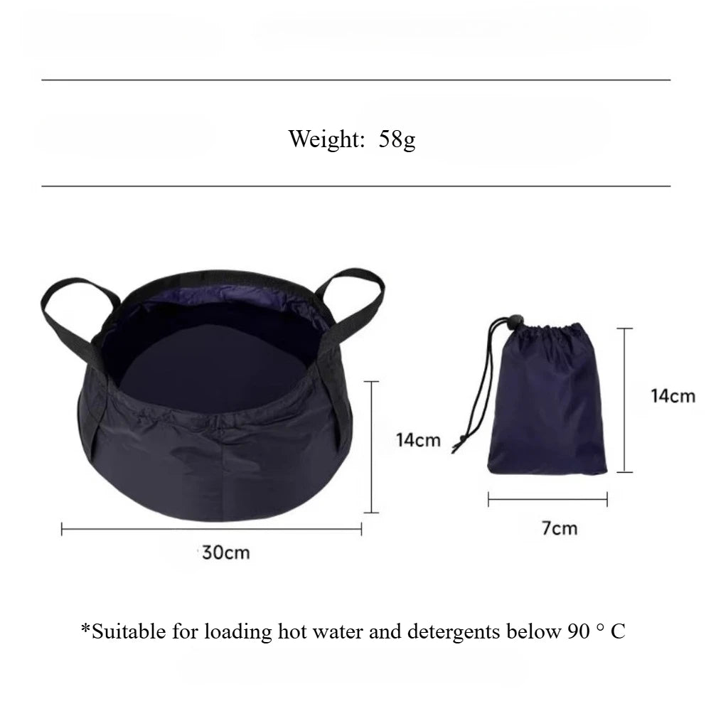 Folding Bucket, Water Container, 8.5l Waterproof Folding Basin, Space-Saving Utility Tub for Gardening, Camping Peaceful Pleasures Health and Wellness