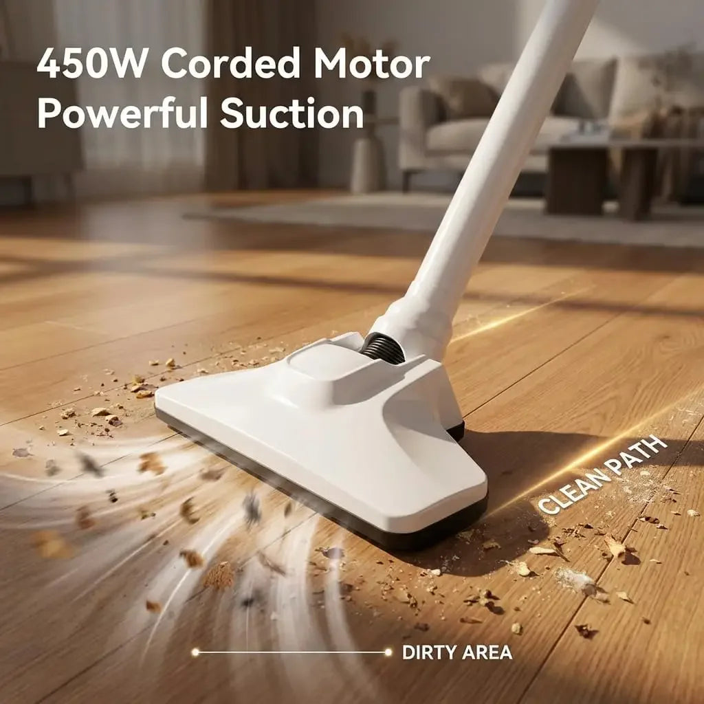 Lightweight Corded Stick Vacuum Cleaner, 2-in-1 Handheld with Floor Brush & Crevice Tool, 13 ft Cord, HEPA Filter Peaceful Pleasures Health and Wellness