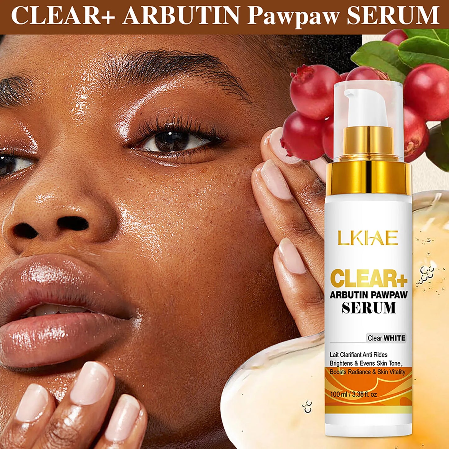 AILKE Arbutin Brightening Skincare Set – Vitamin C, Papaya & Carrot