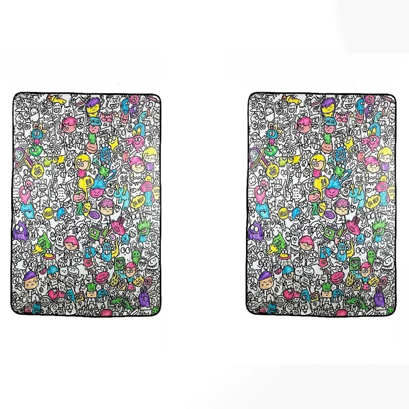 Kids DIY Coloring Graffiti Blanket | Washable Drawing Mat Gift