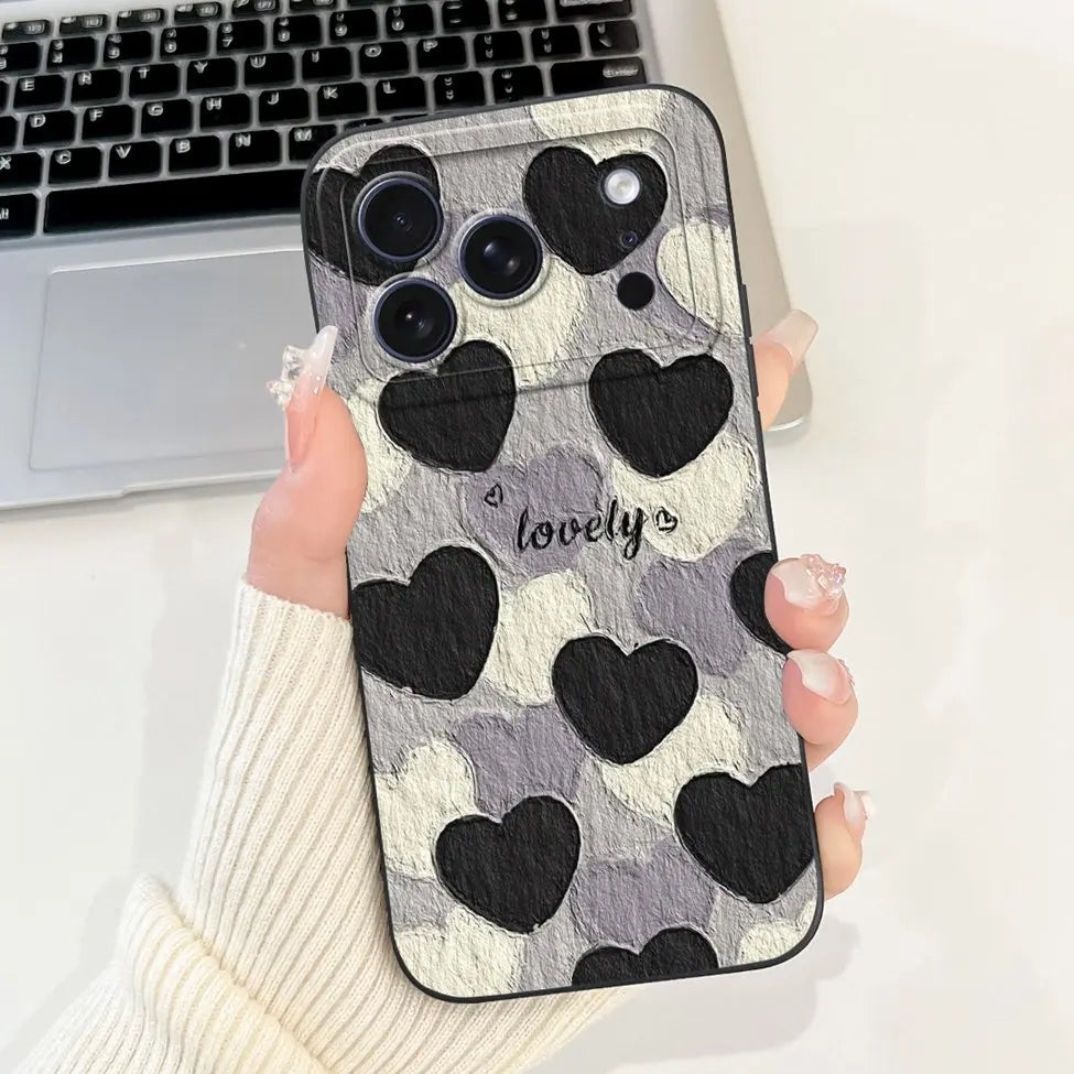 iPhone 17 Pro Silicone Case | Cute Kawaii Floral Painted Cover