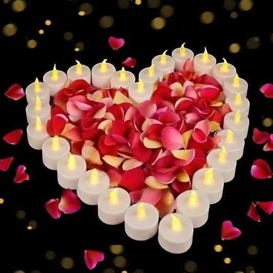 6-48Pc LED Flameless Candles Battery Operated Creative Wishing Tealight Warm White Fake Electric Candle For Halloween Christmas Peaceful Pleasures Health and Wellness