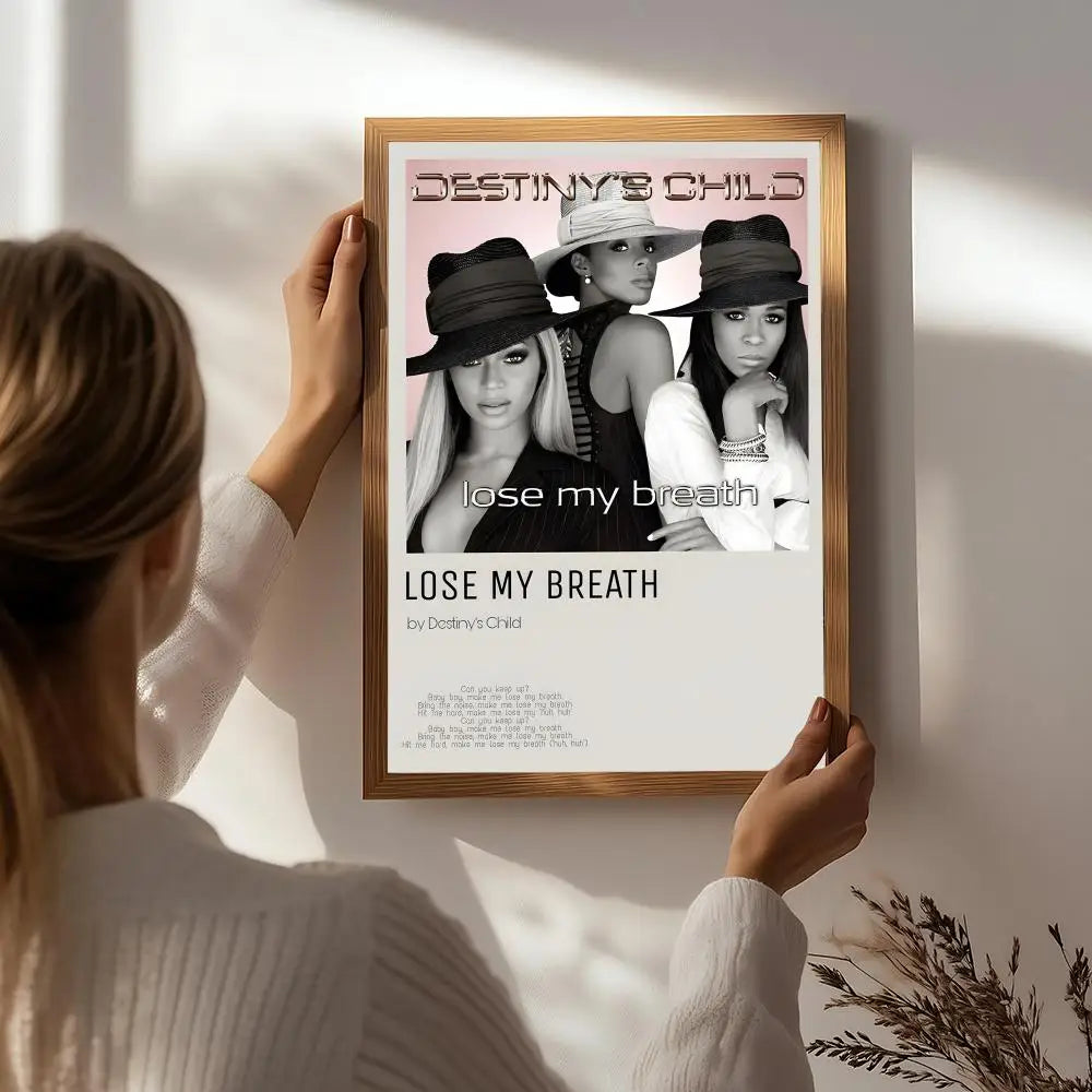 Band D-Destiny's Child Poster HD Self Adhesive Waterproof Wall Art Ideal for Home Office Dorm Bedroom Great Gift Peaceful Pleasures Health and Wellness White4 50X70cmNoframe