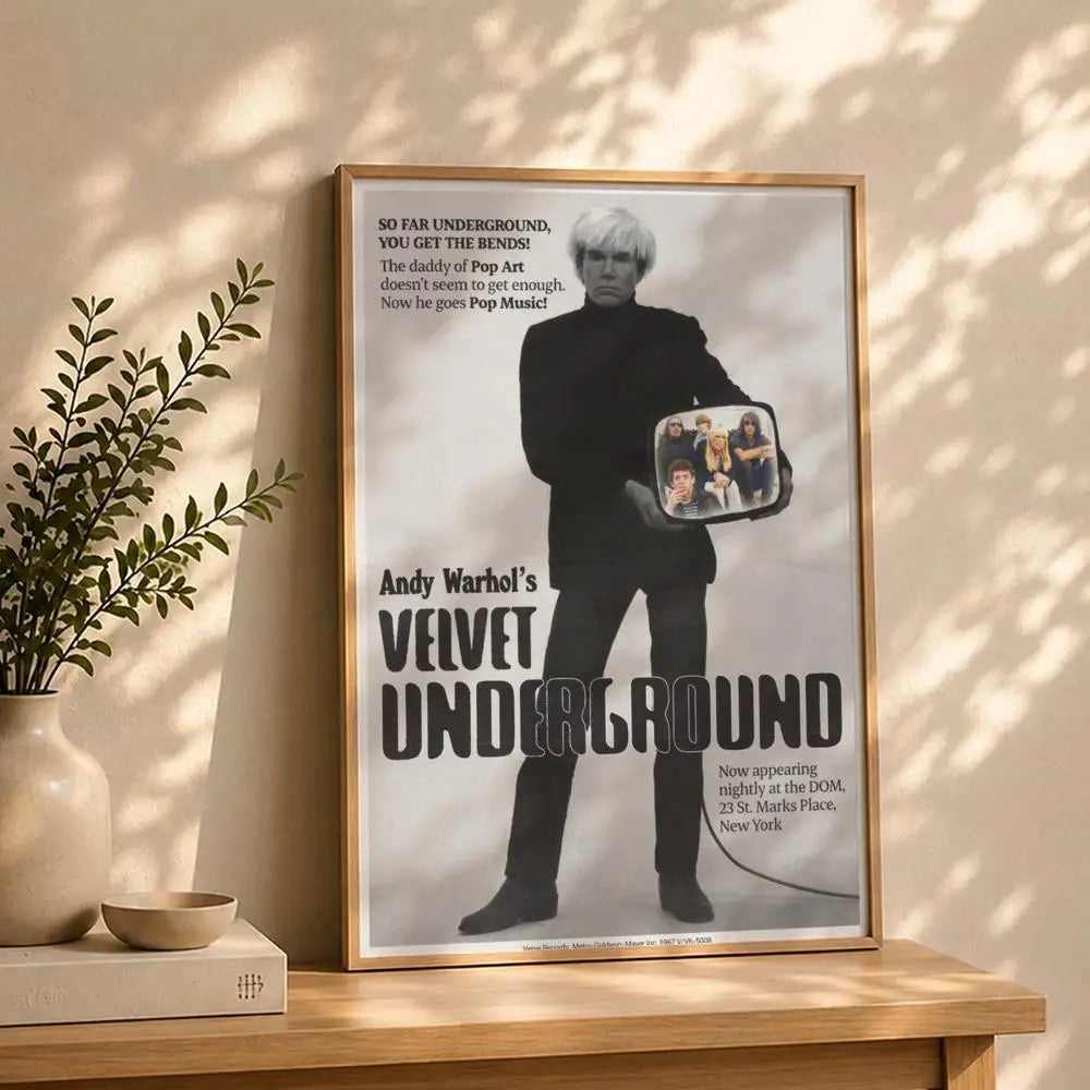 Band T-The Velvet UndergroundS Poster HD Self Adhesive Waterproof Wall Art Ideal for Home Office Dorm Bedroom Great Gift Peaceful Pleasures Health and Wellness