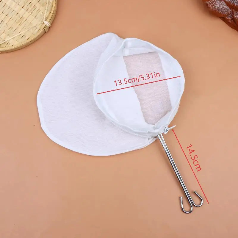 Reusable Cotton Tea Filter Strainer | Stainless Steel Handle