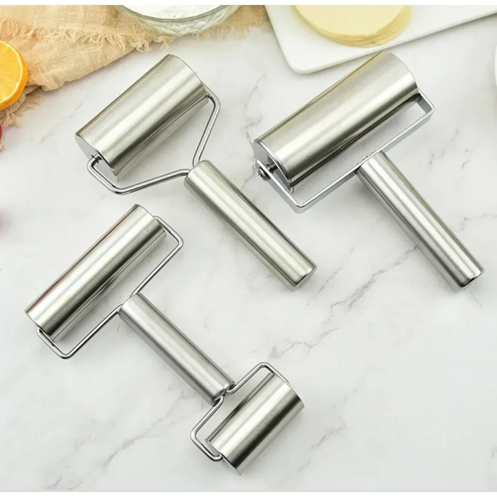 Stainless Steel Dough Roller Two-sided kitchen Nonstick Rolling Pin Home Baking Tools For Fondant Pie Crust Cookie Pastry Pizza Peaceful Pleasures Health and Wellness