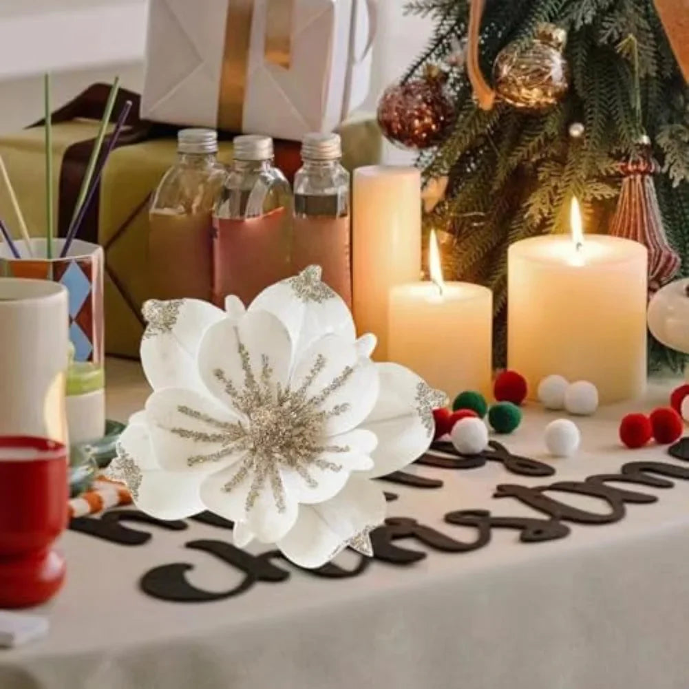 Artificial Christmas Magnolia Flowers | Festive Home Decor
