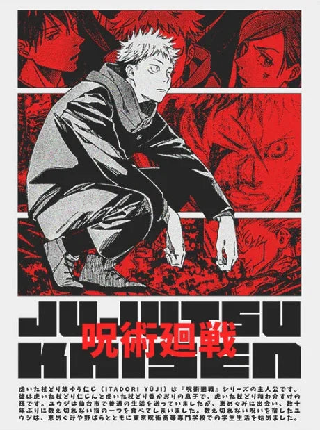 Jujutsu Kaisen Retro Canvas Poster, Japan Anime Figure Itadori Yuji Gojo Satoru Fushiguro Toji Wall Decor for Room Home & Gift Peaceful Pleasures Health and Wellness