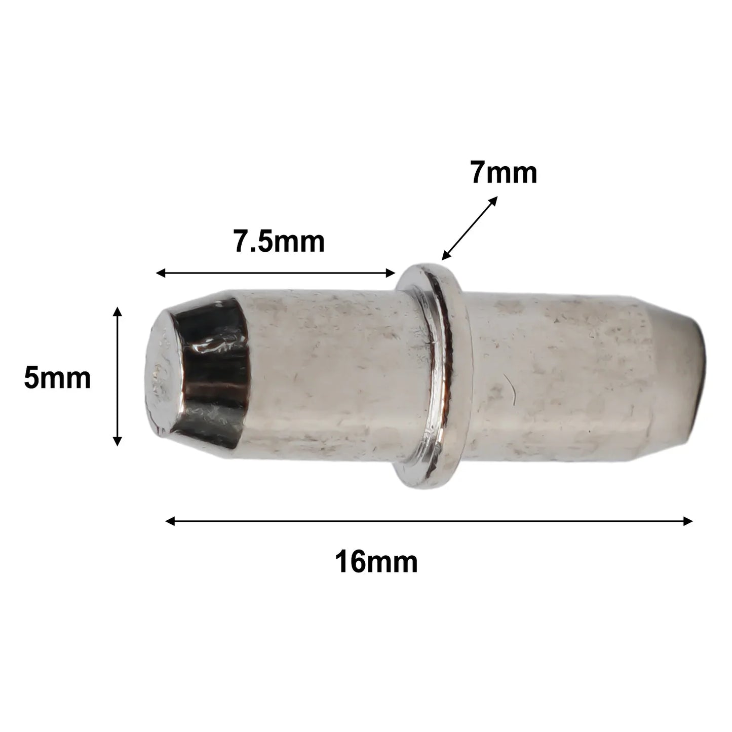 50-Pack Nickel-Plated 5mm Shelf Support Pegs for Cabinets
