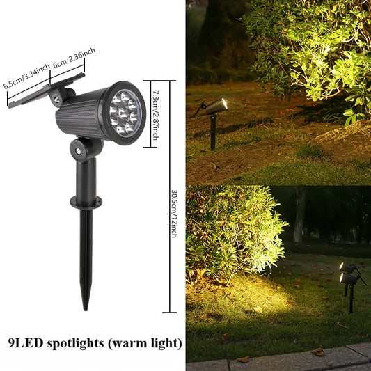 Solar LED Spotlight – Waterproof Outdoor Garden & Lawn Light Solar Garden Spotlight Peaceful Pleasures Health and Wellness Warm light