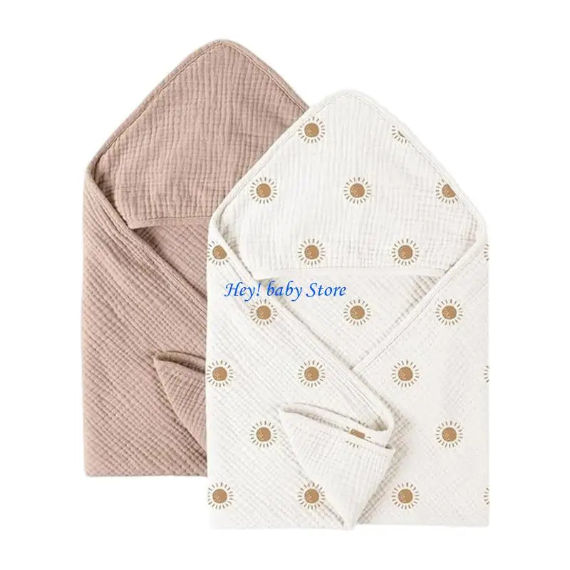 2-Pack Hooded Baby Towel Cotton Gauze – Soft, Absorbent Newborn