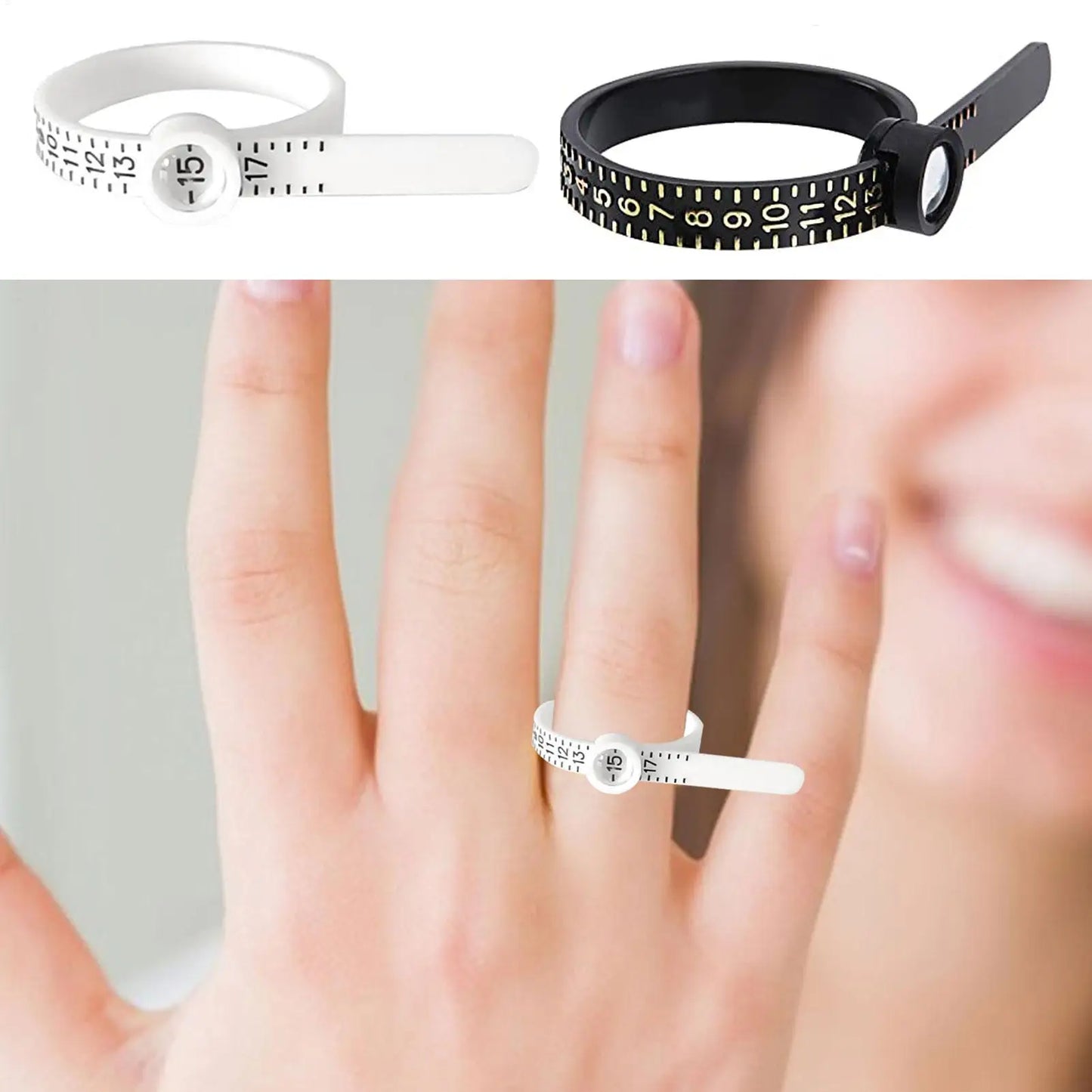 Professional Ring Sizer Tool with Magnifying Window | US 1–17