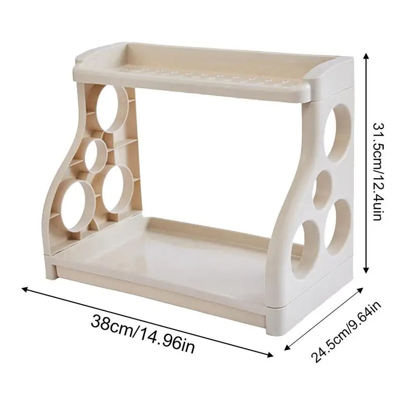 Kitchen Counter Shelf 2-Tier Kitchen Shelf Multi-Purpose Spices Organizer Knives Stand Space Saving Compact Storage Rack For Peaceful Pleasures Health and Wellness