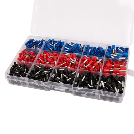 A36T-1065Pcs/Set 3 Colors 22-12AWG Wire Copper Crimp Connector Insulated Cord Pin End Terminal Bootlace Cooper Ferrules Kit Set Peaceful Pleasures Health and Wellness Black red. Blue CN