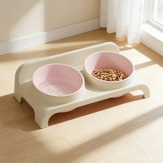 Adjustable Height Double Bowl Pet Feeder | Raised Dog & Cat Stand Raised Pet Feeder Peaceful Pleasures Health and Wellness