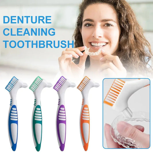 Dual-Head Denture Cleaning Brush | Soft Bristles & Non-Slip Handle Denture Cleaning Brush Oasis Select