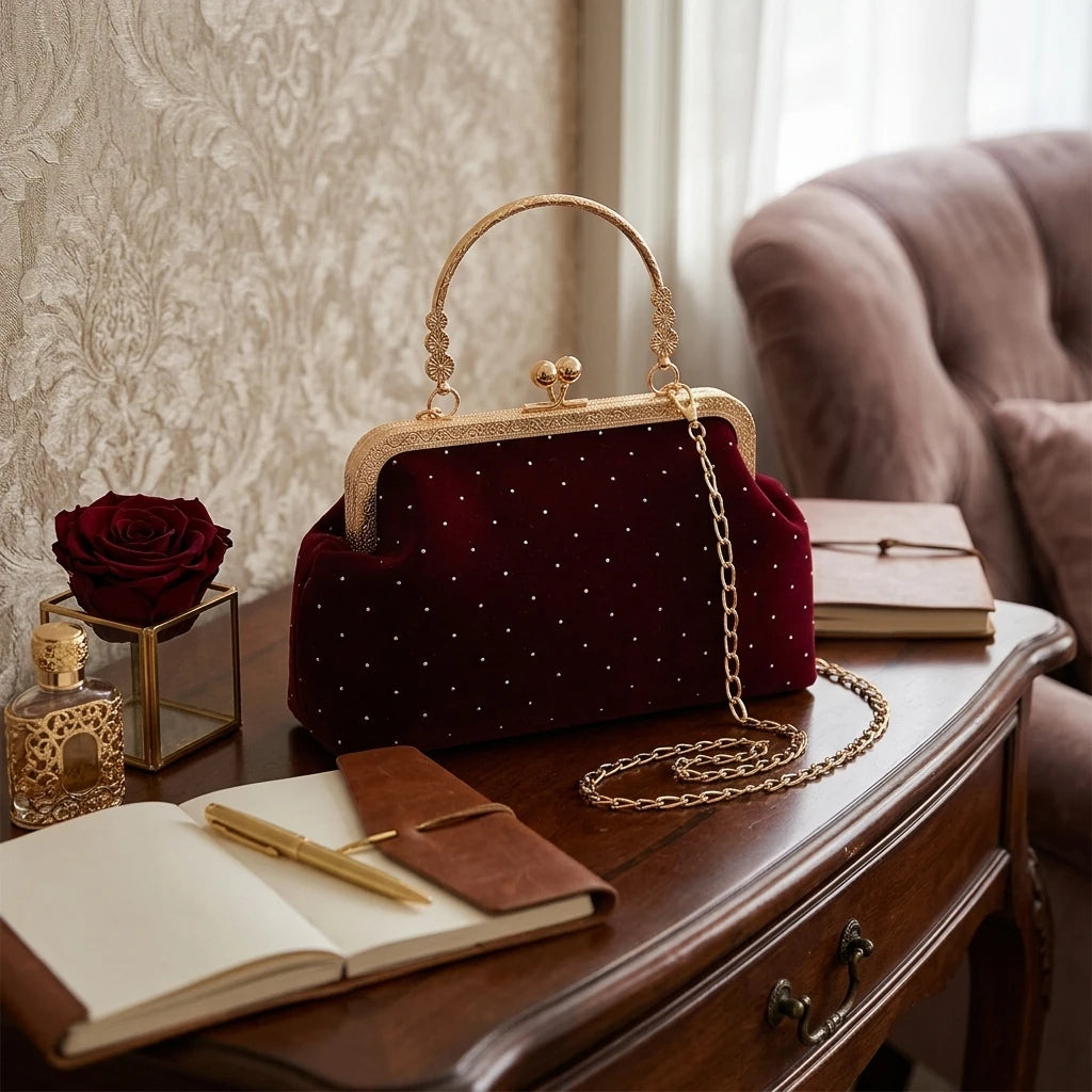 Women's Shell-Clutch Bag Synthetic Leather Chain Strap Shoulder Handbag Peaceful Pleasures Health and Wellness